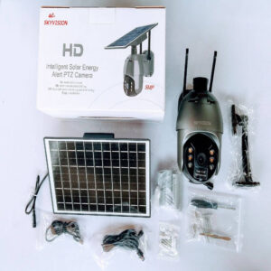 Skyvision 5mp Intelligent Solar Energy Alert PTZ Big Outdoor Camera (Sim Enabled) (UBox App) (Black)