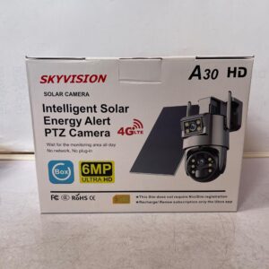 Skyvision 6MP A30 4G Dual Lens Solar PTZ Mini Outdoor Camera With Auto Tracking (UBOX APP)